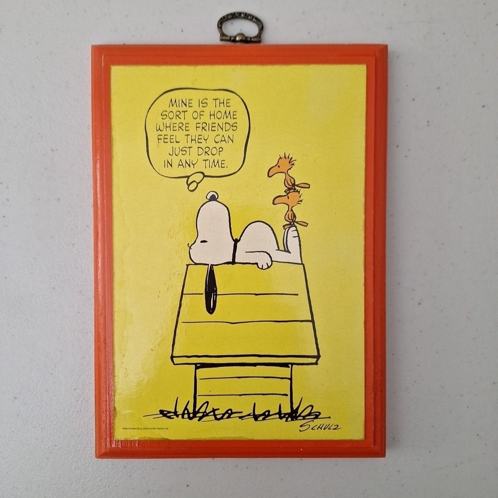 Vintage Springbok Peanuts Snoopy & Woodstock Mine Is The Sort Of Home Plaque